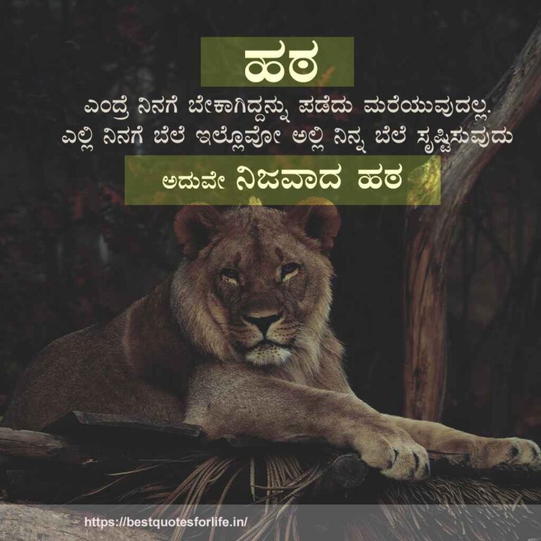 Motivation quote about life in Kannada with image - 5